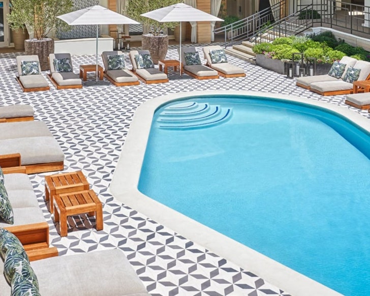 The pool at Oceana Santa Monica one of the best beach hotels Los Angeles