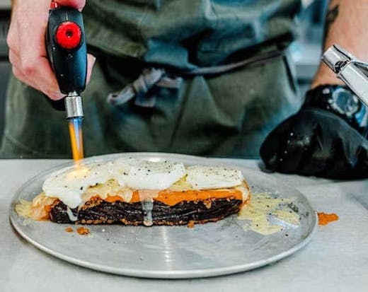 Blowtorch grilled cheese at Oh So Deli