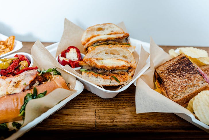 a few sandwiches from Oh So Deli