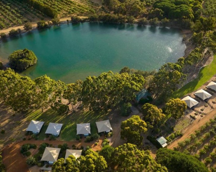 An aerial view of Olio Bello one of the best Margaret River accommodation options