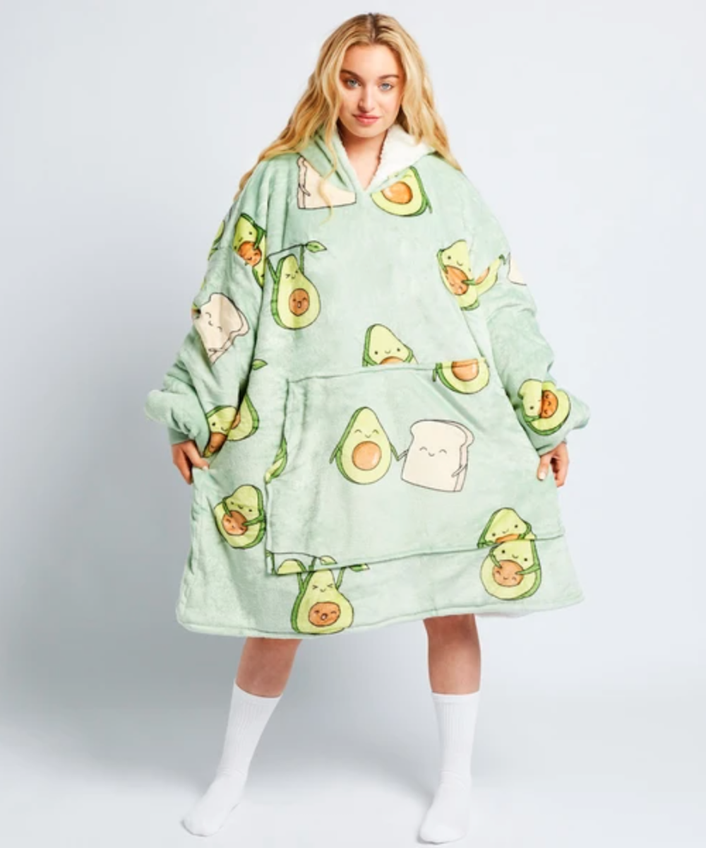 model wearing avocado Oodie