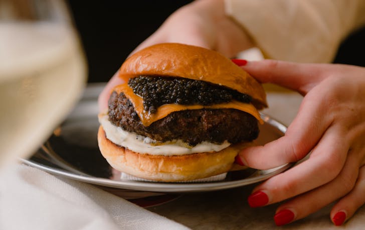 burger in hands