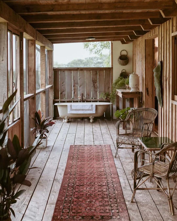 A view of the outdoor bath at Paddock Hall country retreat