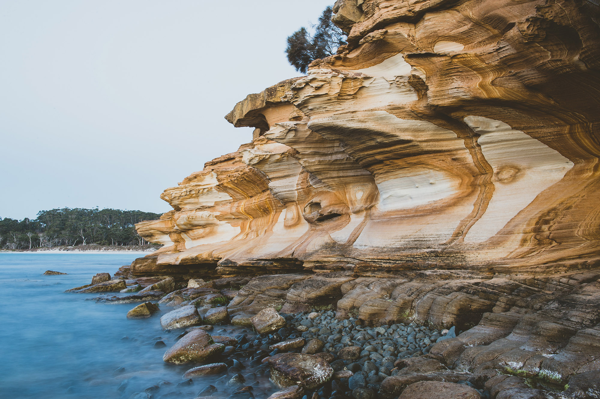 The Painted Cliffs On Maria Island.