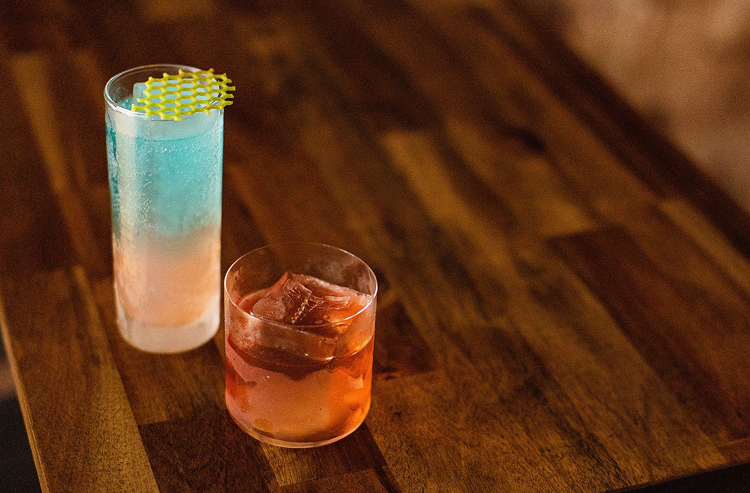 Delicious drinks on the counter at Panacea.