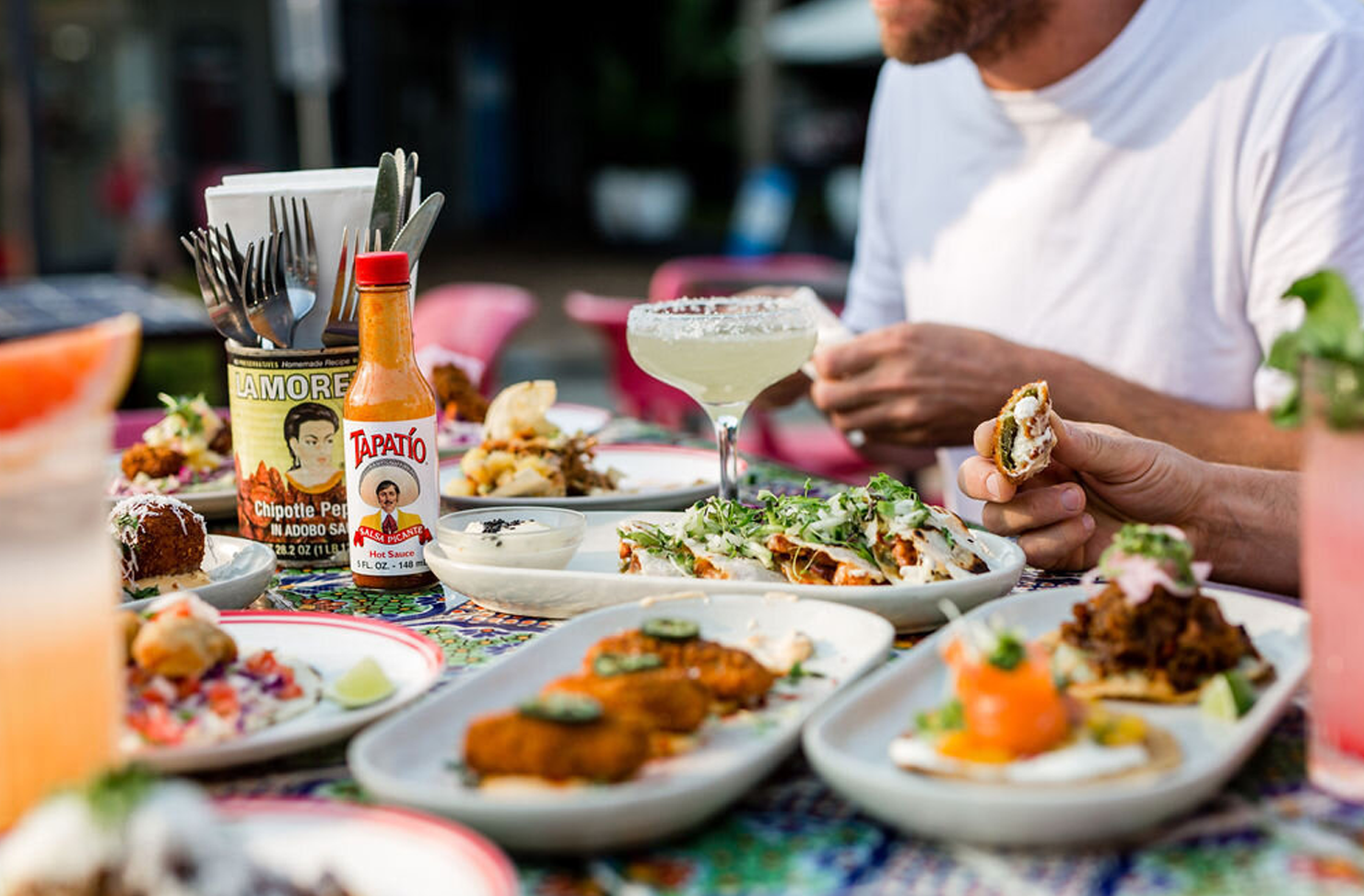 a table full of tacos at Paradise Arcade, one of Noosa's best restaurants