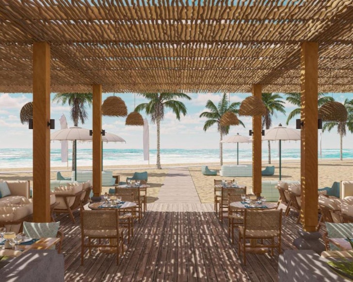 The beachfront restaurant at Paradisus by Meliá Bali overlooking the sea, one of the best all-inclusive resorts in Bali
