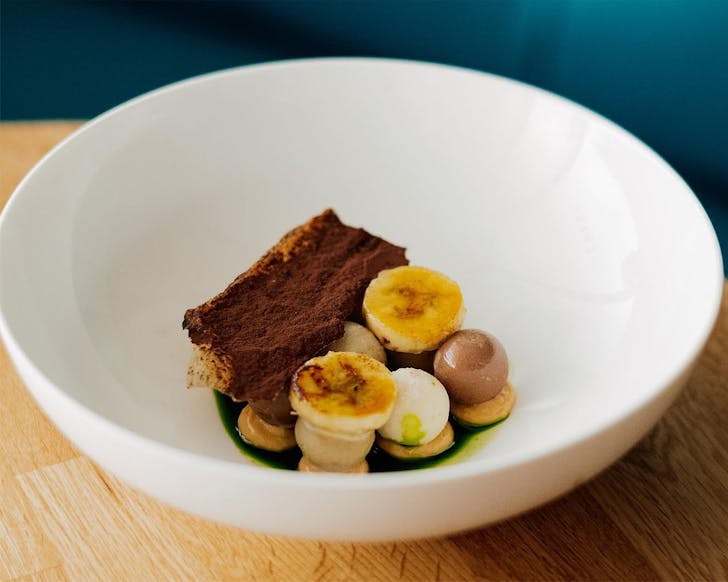 A banoffee creation from Paris Butter sits on a plate.