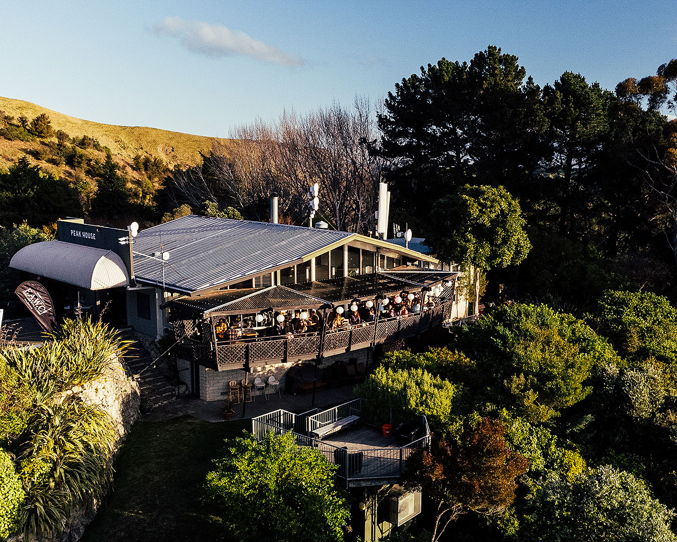 Peak House, one of the best cafes in Havelock North sits pretty at the top of Te Mata Peak.