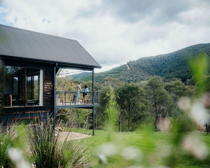 An exterior view of Pebblebank on Morses best snow getaways Victoria