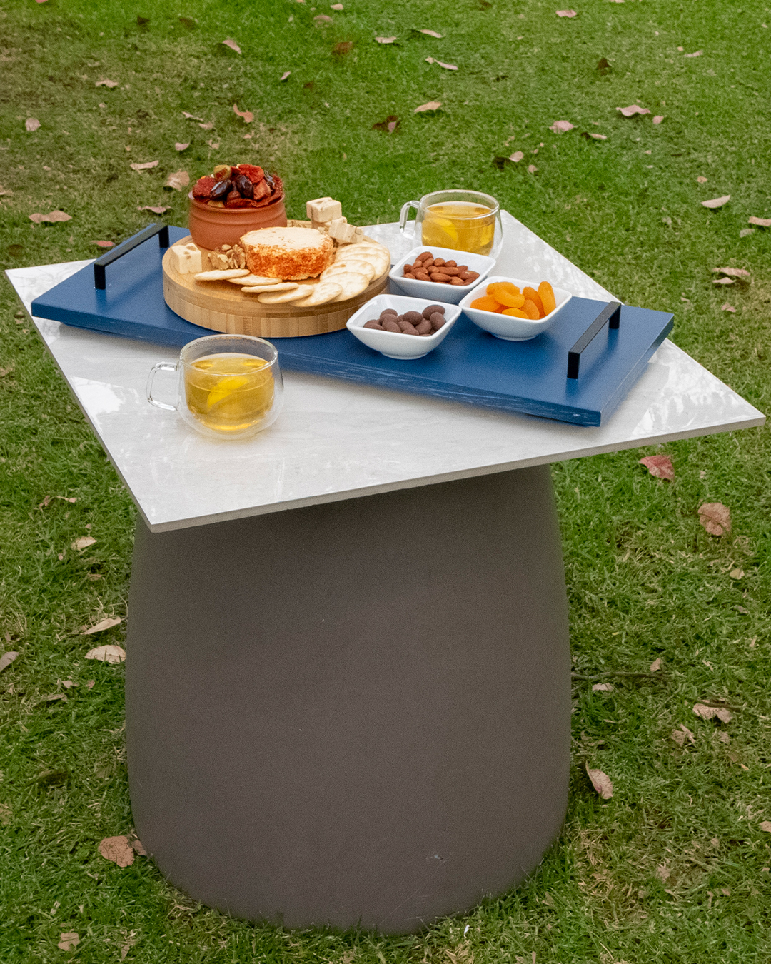Plant Pot Coffee Table With A Platter On Top