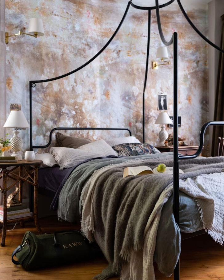 A view of the four poster bed at Plimmer Bolthole one of the best accommodation options Wellington