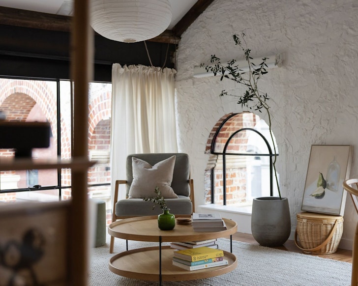 The living space at Poet’s Harbour best Fremantle Airbnbs