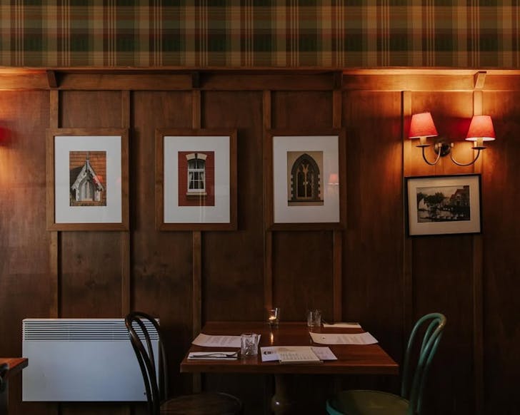 The charming, old-fashioned interiors at Pomeroy's Old Brewery Inn. 