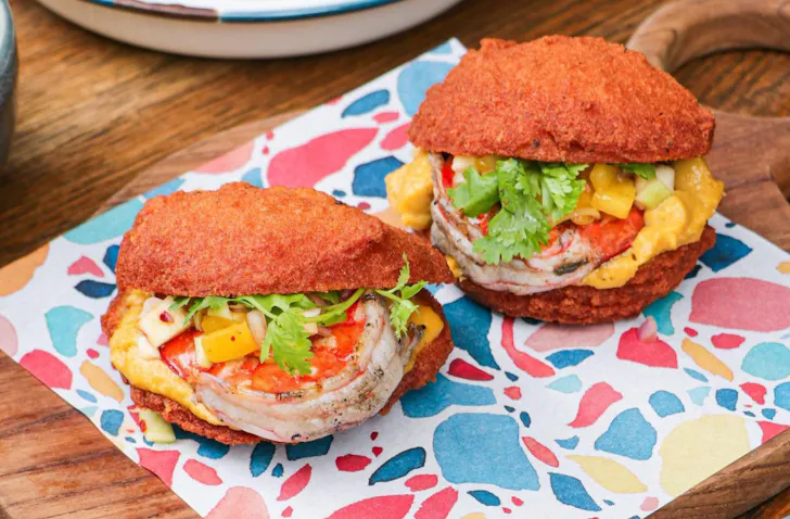 AcarajÃ© (Brazilian shrimp doughnut with Vatapa sauce)