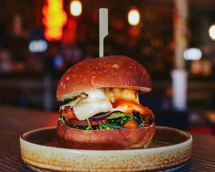 A mouthwatering burger from The Portland Public House.