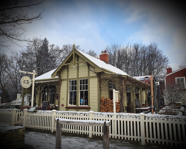 The postmaster kitchen and bar in the snow