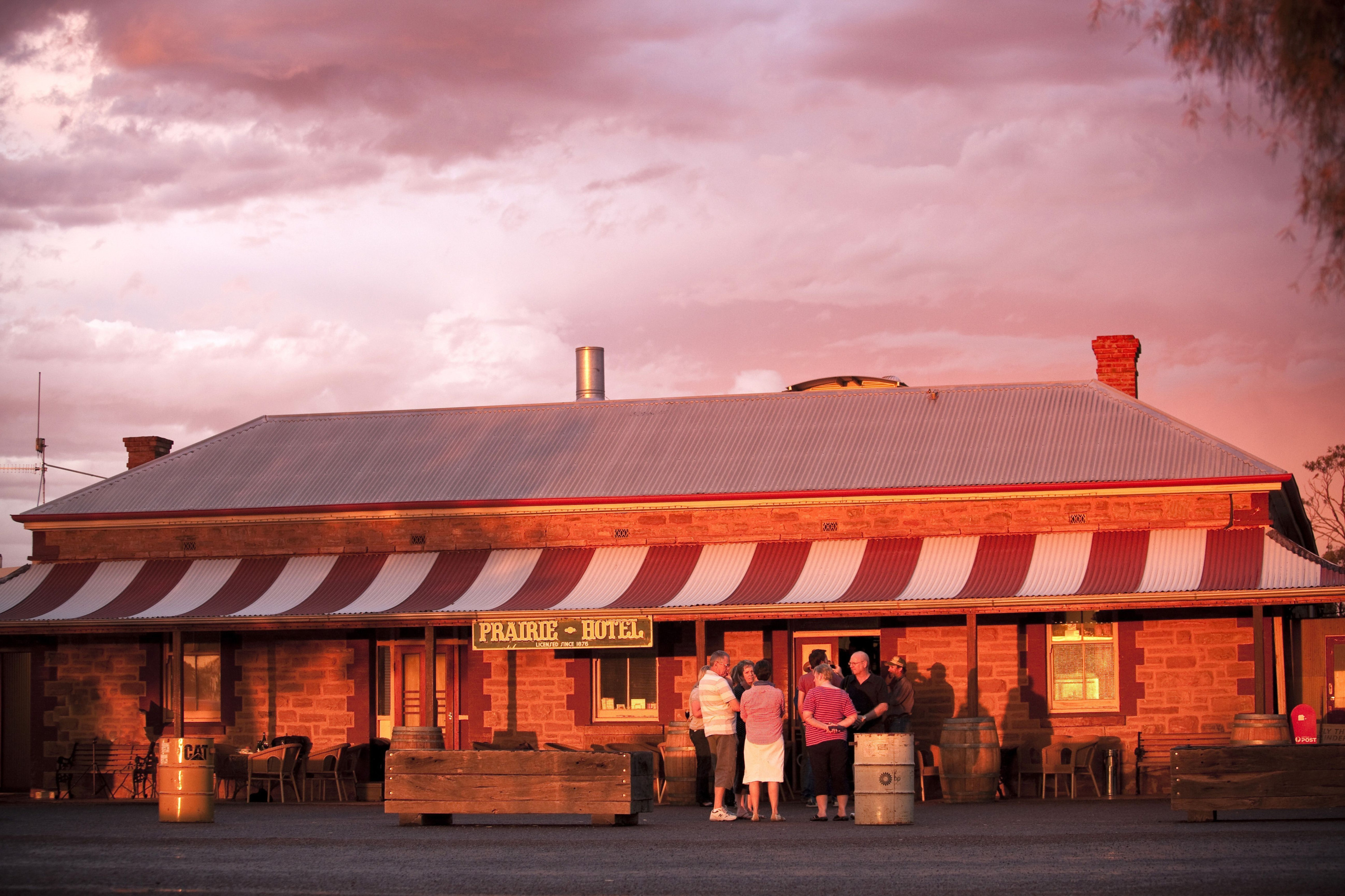 Outback pub at golden hour.