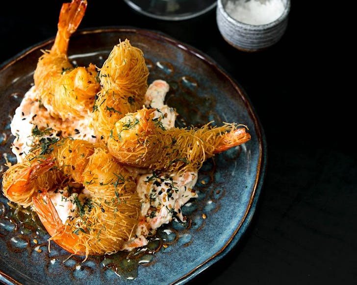 Crispy prawn nest by Gerome, one of the best eateries in Parnell. 