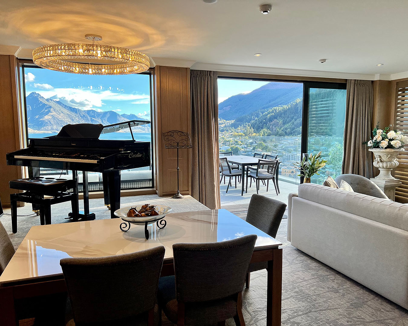A view of the presidential suite at The Carlin, one of the very best hotels in Queenstown.
