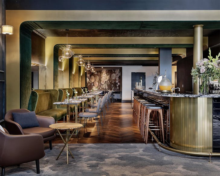 The interior of the sumptuous looking Press Club in Dunedin.