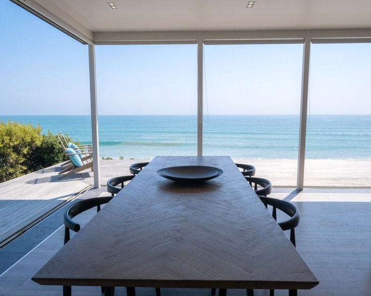 A view from the dining table at Pukehina Penthouse best Airbnbs hot tubs and outdoor baths New Zealand