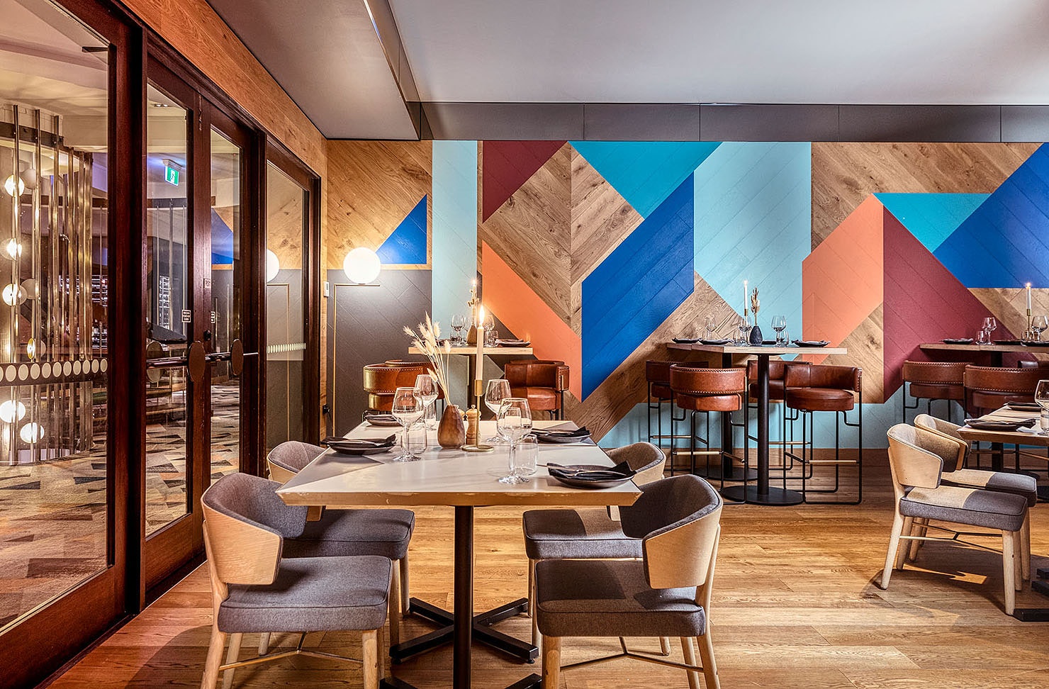 Dining Space at Lil Red Pop up QT Queenstown