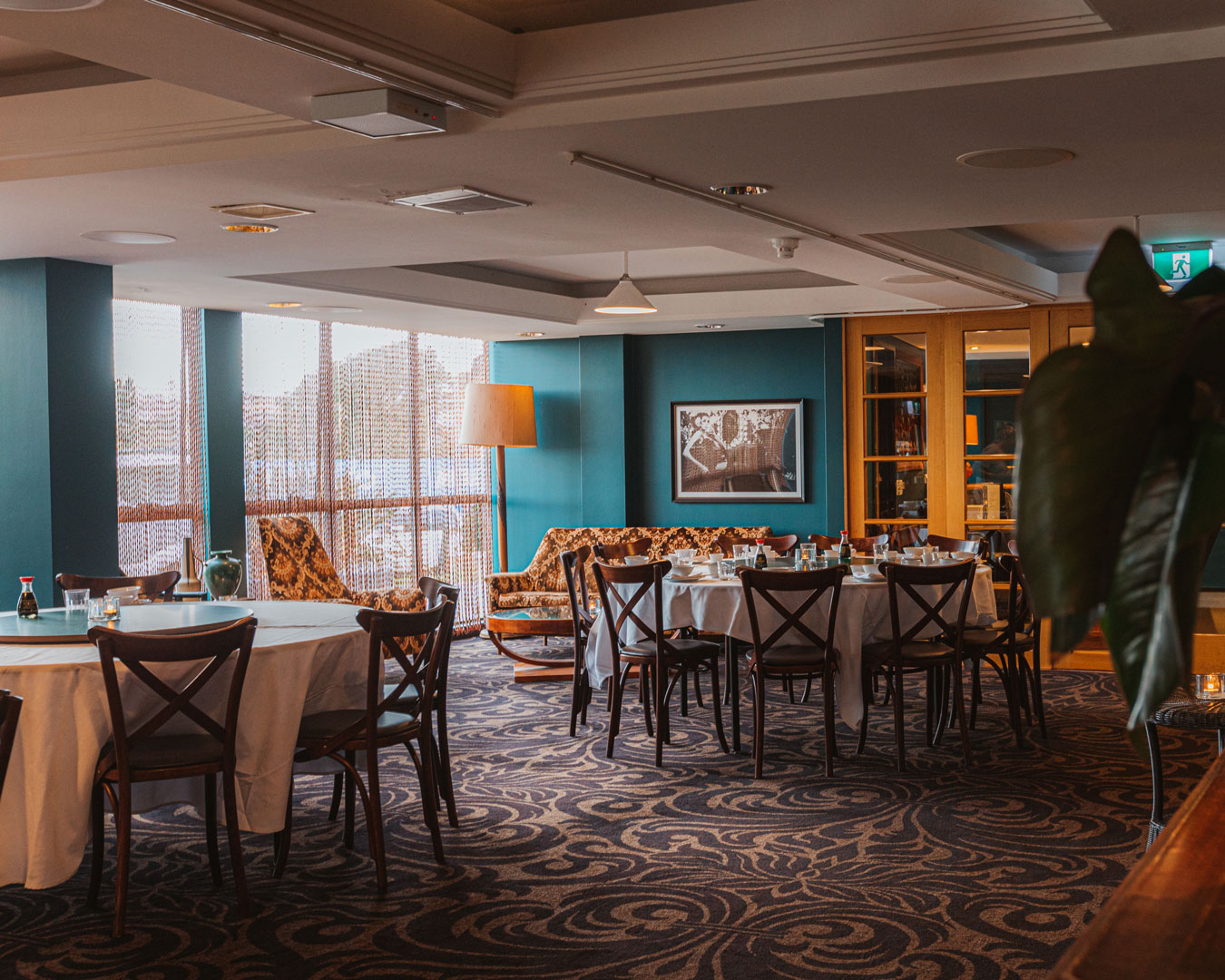 Dated Cantonese restaurant interior