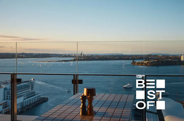 A stunning view of the harbour, plus salt and pepper shakers. 