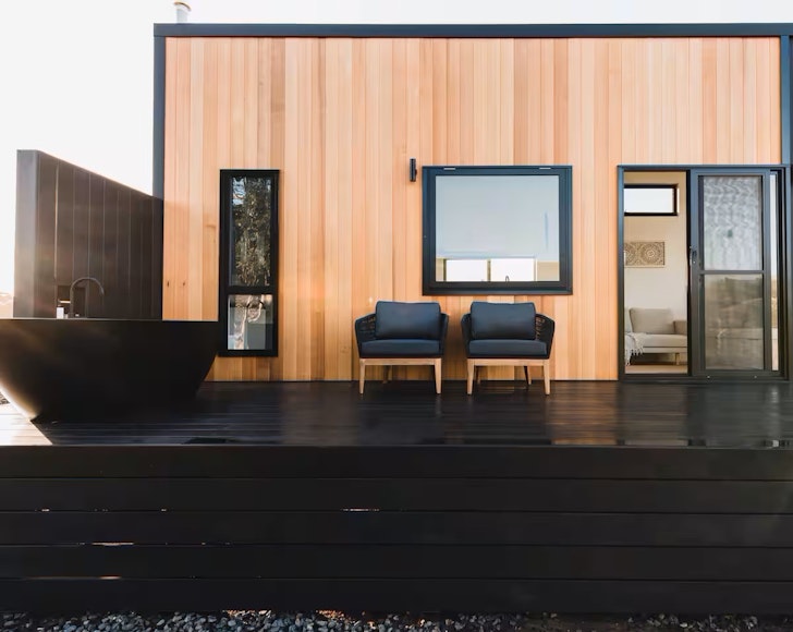 An exterior view of Querencia one of the best tiny homes in South Australia