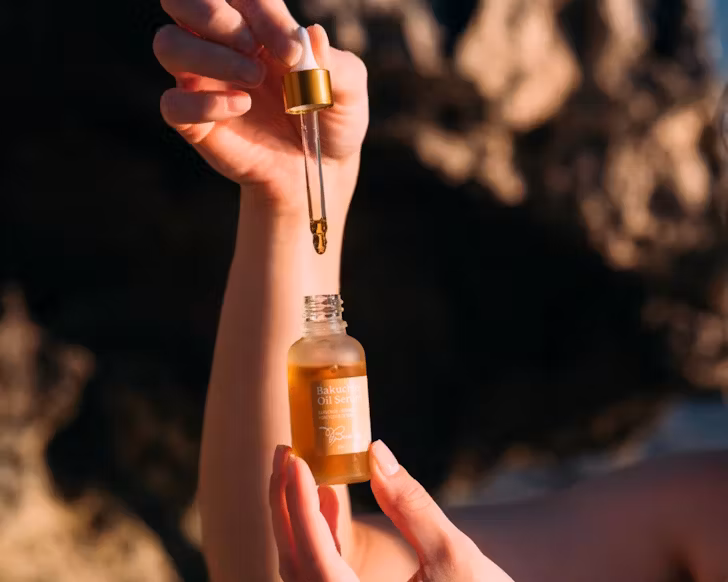 Hand touching serum