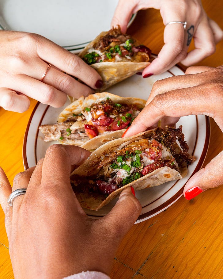 We tuck into duck tacos at Ragtag, one of the best restaurants in Auckland.
