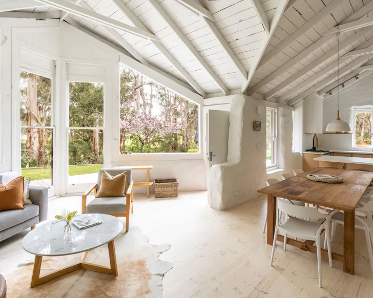 A view of the living space at Redgate Sidings one of the best WA Airbnb stays
