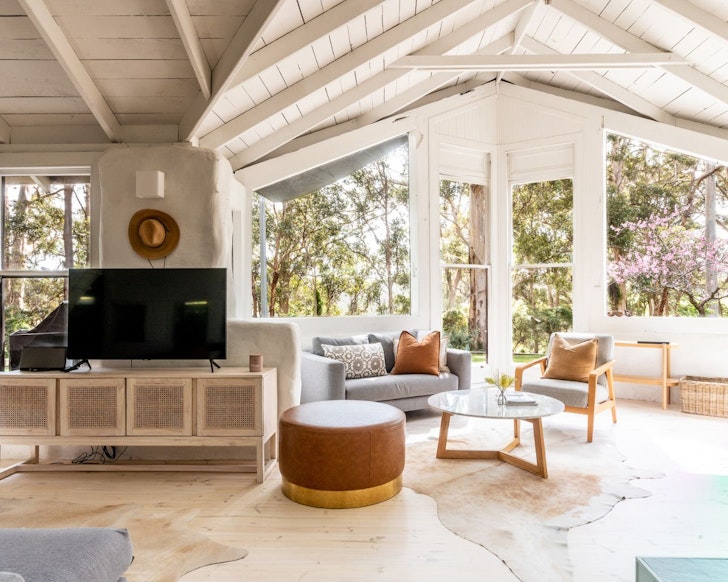 A view of the living space at Redgate Sidings one of the best accommodation options Margaret River