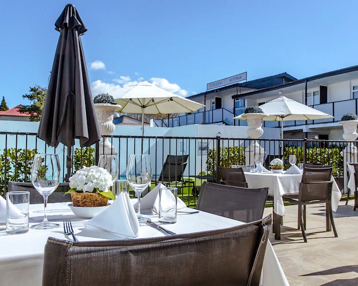 A swish breakfast table set up at the Regent Hotel in Rotorua. 