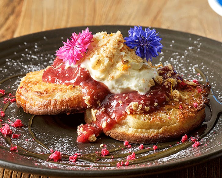 Rhubarb & Red Berry Crumpets