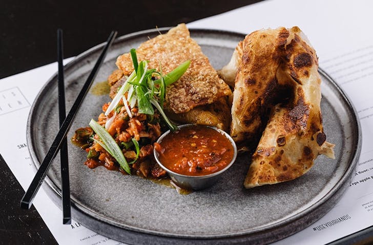 A plate of food at one of the best restaurants in Fitzroy. 