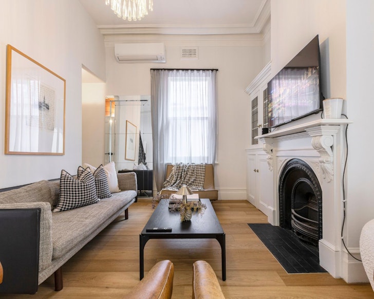 The living space at Richmond Victorian Terrace best kid-friendly Airbnbs Melbourne