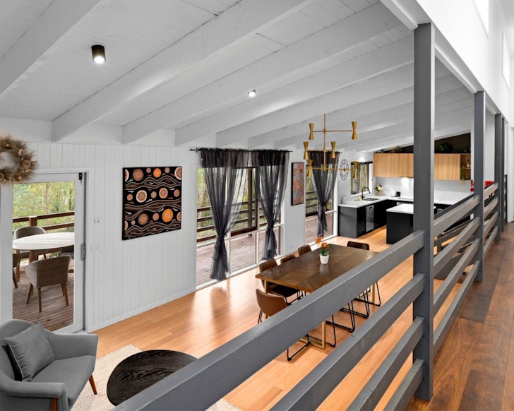 The open plan living space at Rivendell best snow getaways Victoria