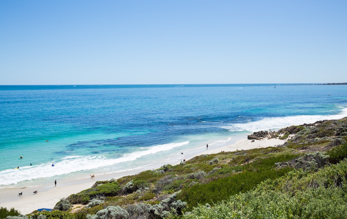 View over North Beach on a sunny day.