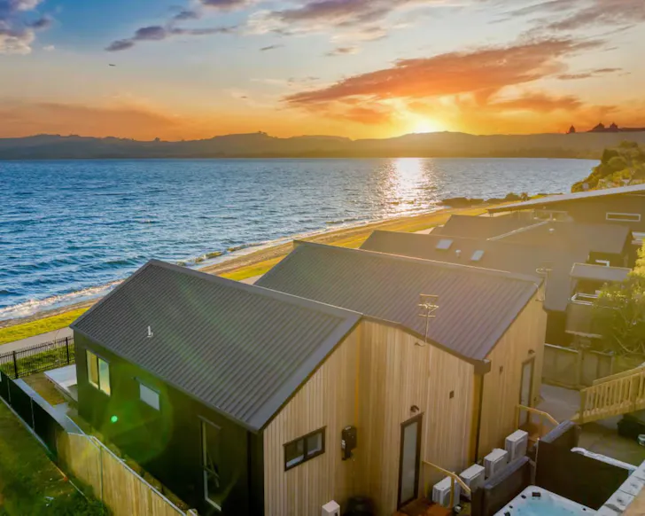 The lake view at Roam Taupo Lake Front Unit 2 best lakefront Airbnbs NZ