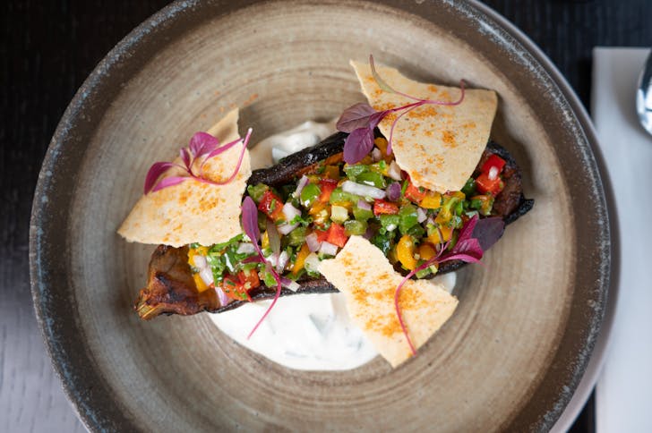 A roasted aubergine dish.