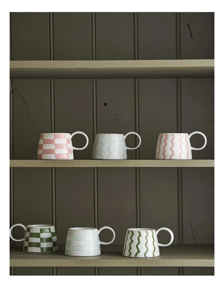 Robert Gordon Celeste Hand Painted Mug In Blue Stripe