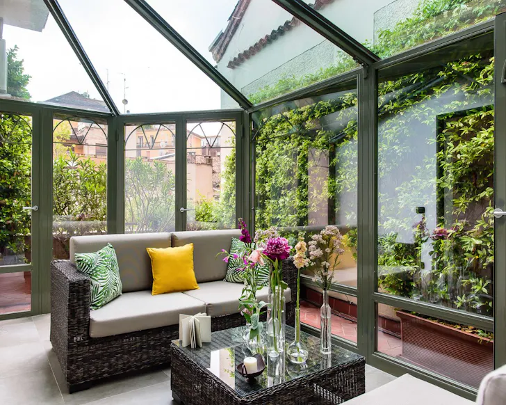 The conservatory at Rooftop Apartment Duomo best Milan Airbnbs