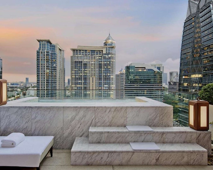 A view from the roof of Rosewood Bangkok one of the best Bangkok hotels