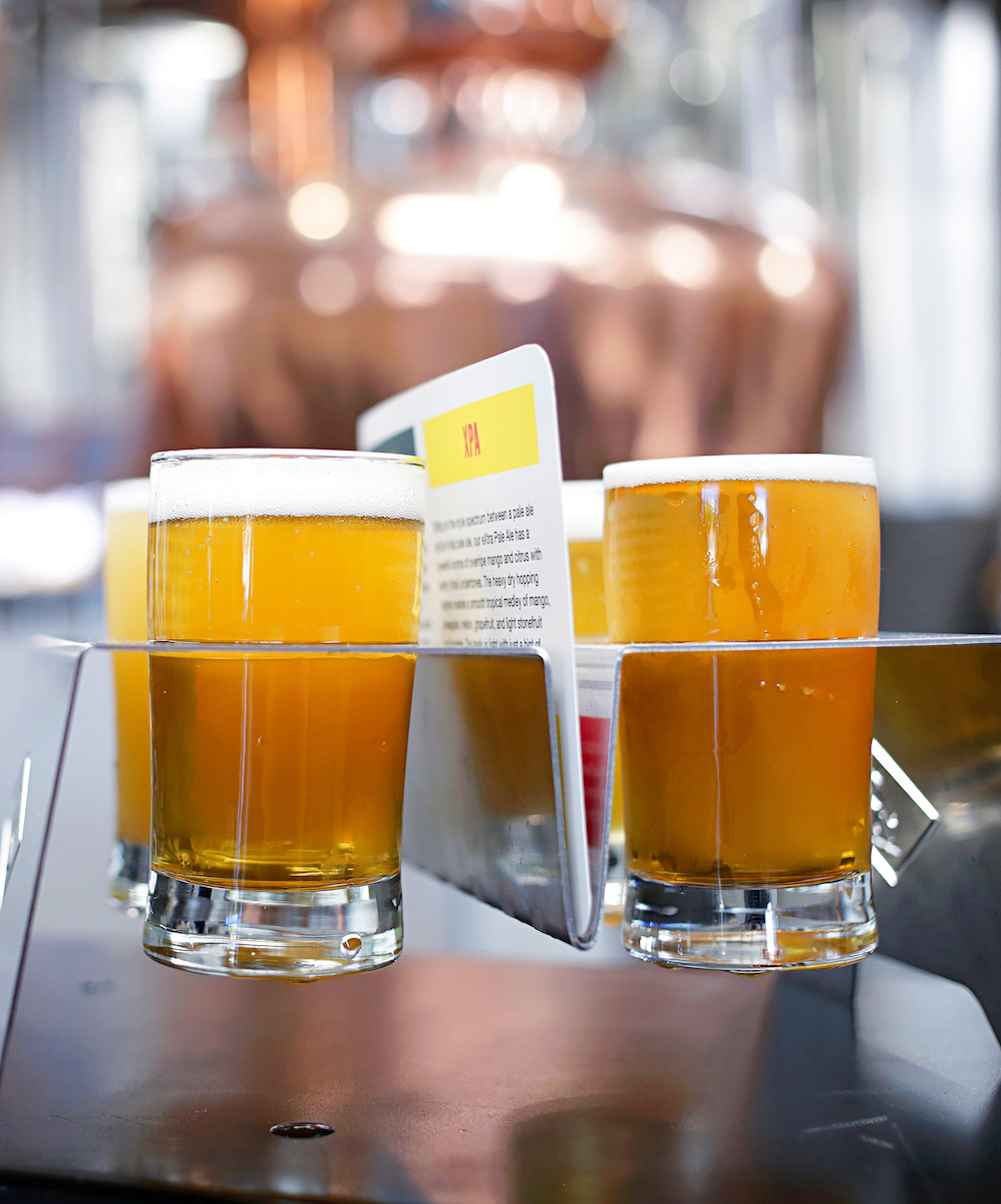 a beer tasting selection at Running With Thieves in Fremantle