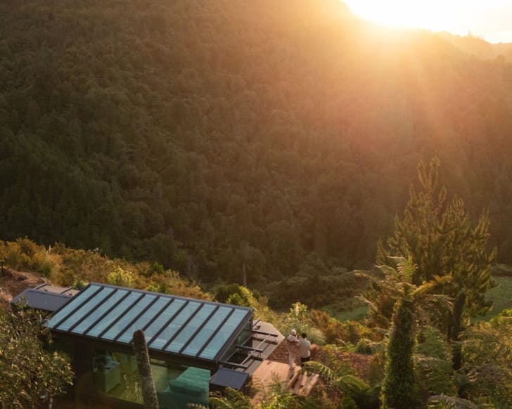 The jaw-dropping sunset view at Ruru PurePod. 