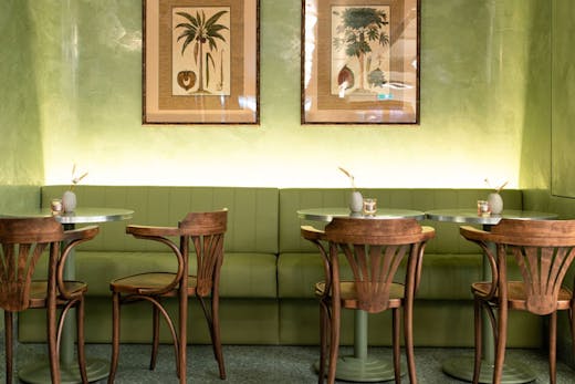 Green booths at Sammy Junior.