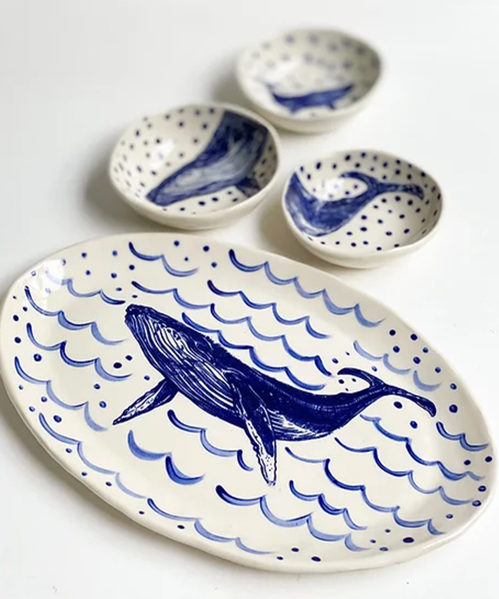 whale ceramic plates