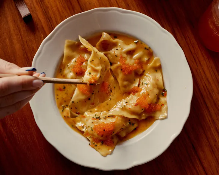 Plate with pasta 